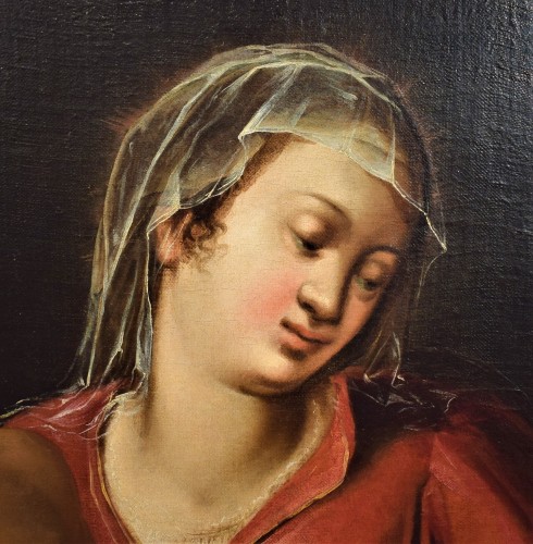Antiquités - Virgin with the Child and Saint John the Baptist, Italian Renaissance